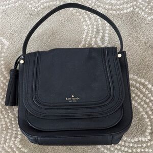 Kate Spade Black Pebbled Leather Shoulder Bag with Crossbody Strap